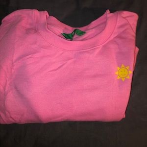 pink cropped sweater